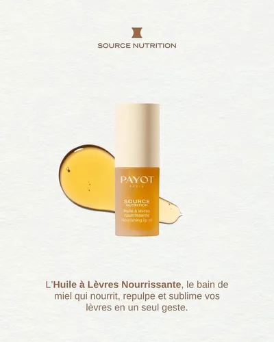 🐝 Bienvenue au cœur de la ruche 🍯

PAYOT dévoile Source Nutrition, une nouvelle gamme experte dédiée aux peaux sèches à très sèches.
Inspirée par les trésors de la nature ; miel de mimosa, gelée royale, cire d’abeille et céramides de carthame, elle nourrit, répare et protège intensément la peau.
 
Un rituel sensoriel en 3 soins irrésistibles :
✨ Crème Nourrissante 
✨ Baume Réparateur
✨ Huile à Lèvres
 
💛 La ruche n’a jamais été aussi généreuse.

🐝
#Payot #SourceNutrition #BeePower #HoneyCare #NaturalSkincare #DrySkinRelief #GlowingSkin #CleanBeauty #BeeInspired #HoneyLovers #institutdebeauté #beaute #miel